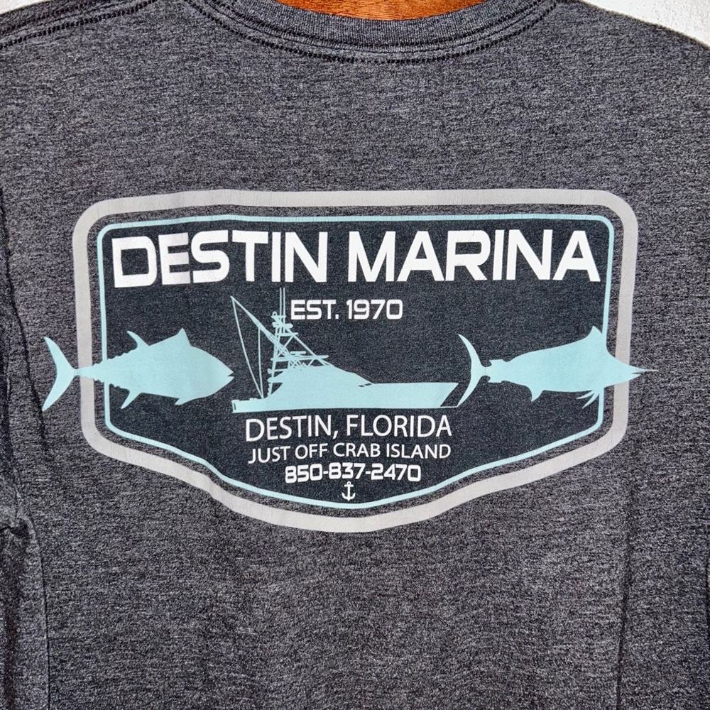 Destin Marina grey unisex t-shirt size medium - Picture 2 of 11